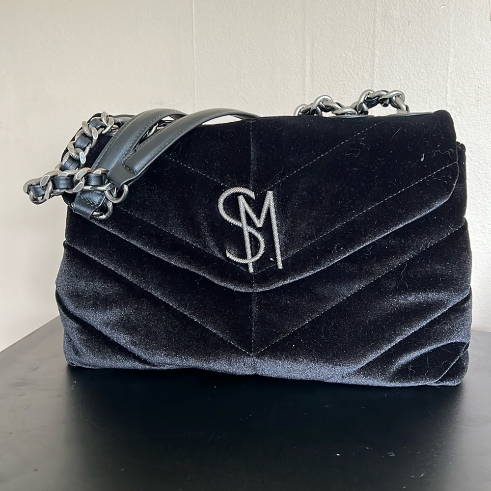Steve madden black britta bag in velvet